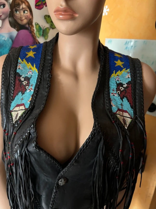 Gilet cuir Western authentique