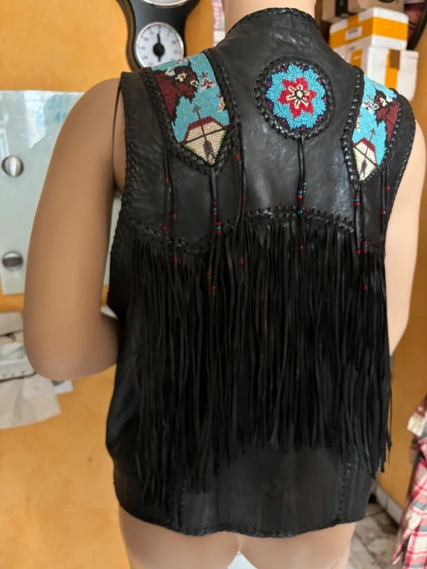 Gilet cuir Western authentique
