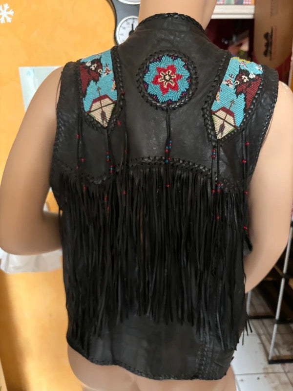 Gilet cuir Western authentique