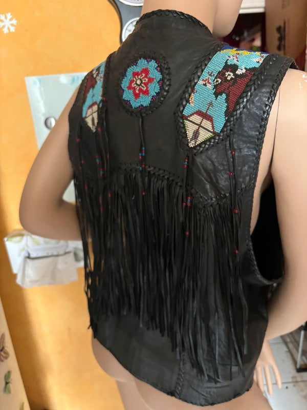 Gilet cuir Western authentique