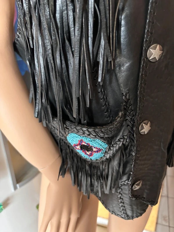 Gilet cuir Western authentique