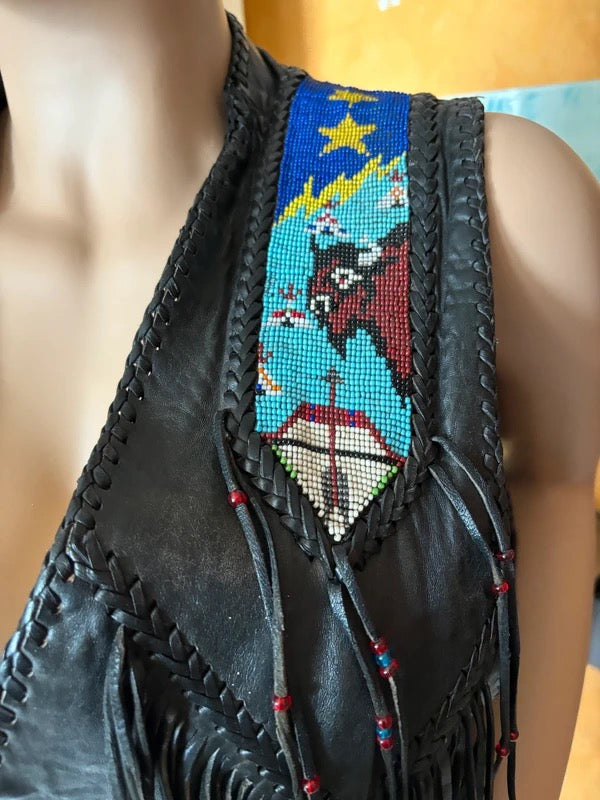 Gilet cuir Western authentique