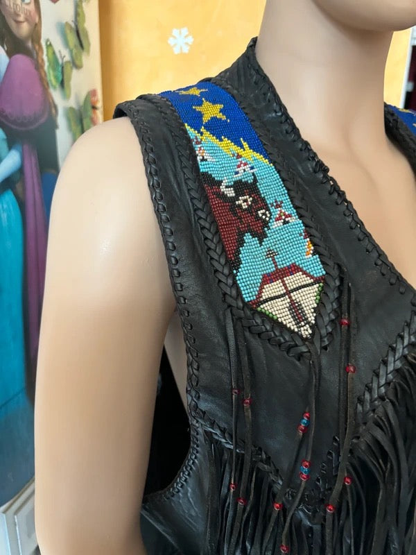 Gilet cuir Western authentique