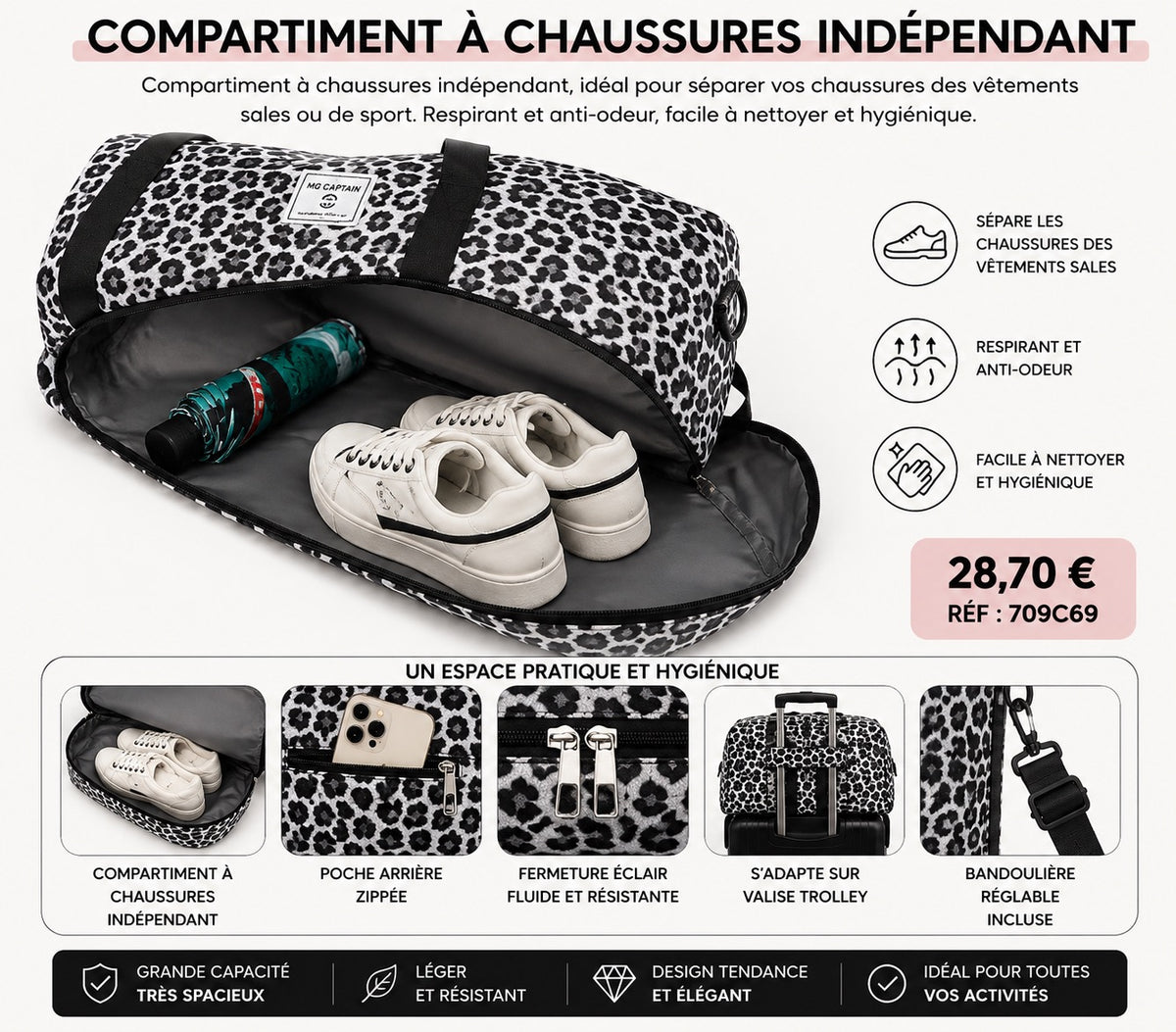 ✨ SAC DE VOYAGE LÉOPARD – GRANDE CAPACITÉ &amp; ULTRA TENDANCE ✨