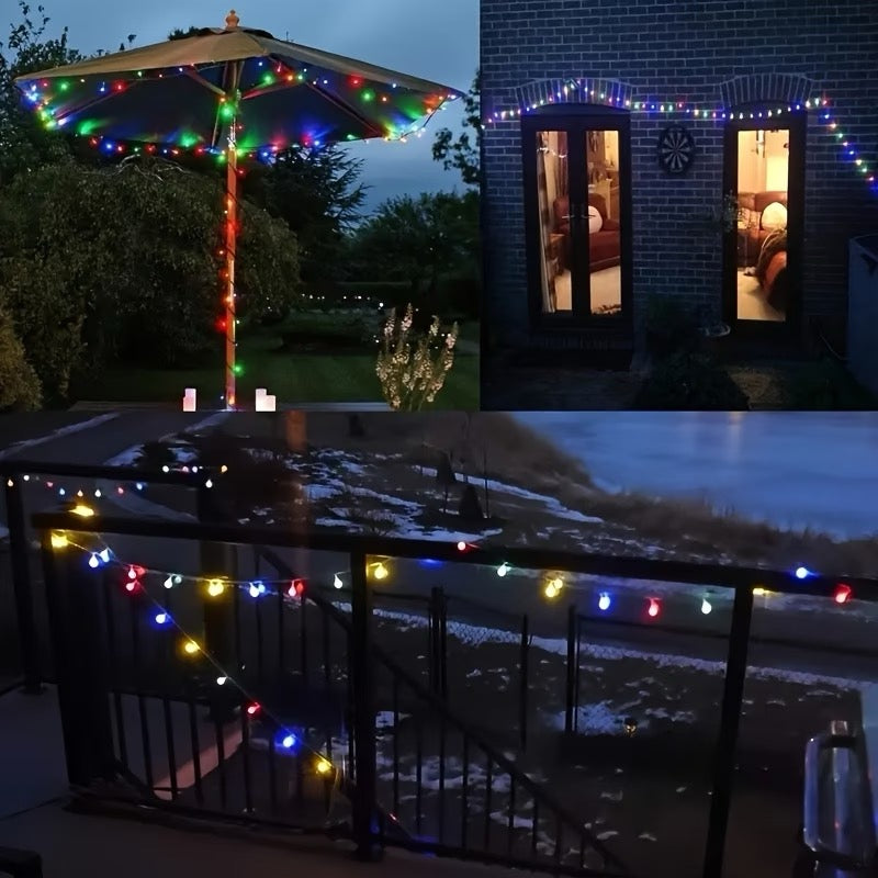 🌈 Guirlande lumineuse solaire à grosses boules LED – 12 mètres – 100 LED multicolores