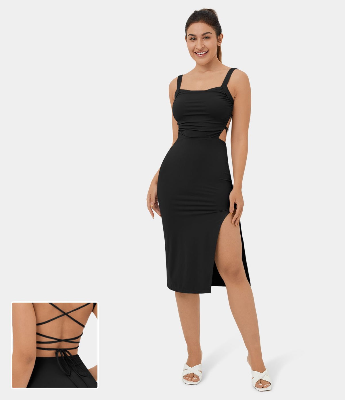 Robe noire lacée dans le dos XL