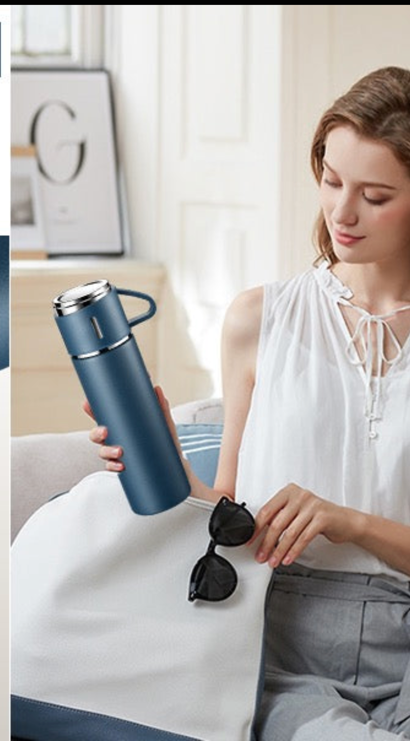☕ BOUTEILLE ISOTHERME PREMIUM 500 ML AVEC TASSE INTÉGRÉE