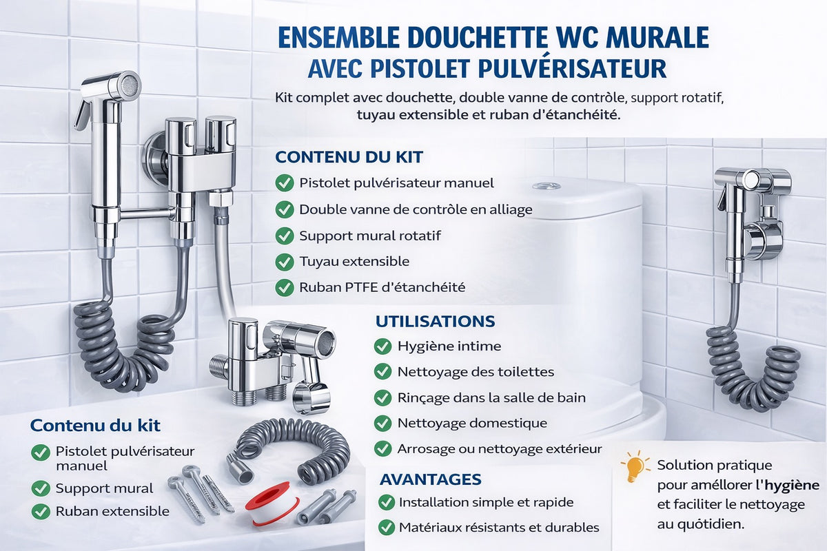 Douchette argent complète