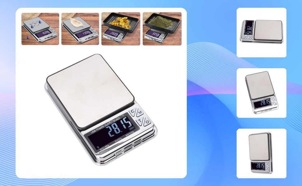 ⚖️ Balance Numérique de Précision Rechargeable USB – 1000 g / 0,01 g