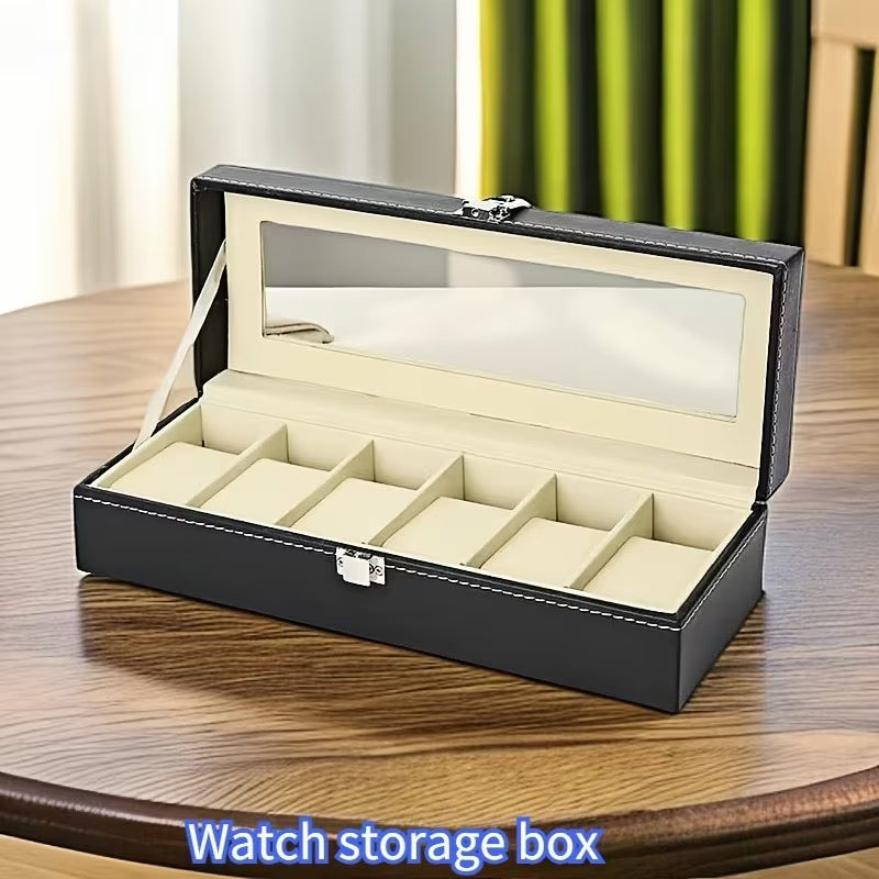 ⌚ COFFRET DE RANGEMENT 6 MONTRES – NOIR ÉLÉGANT