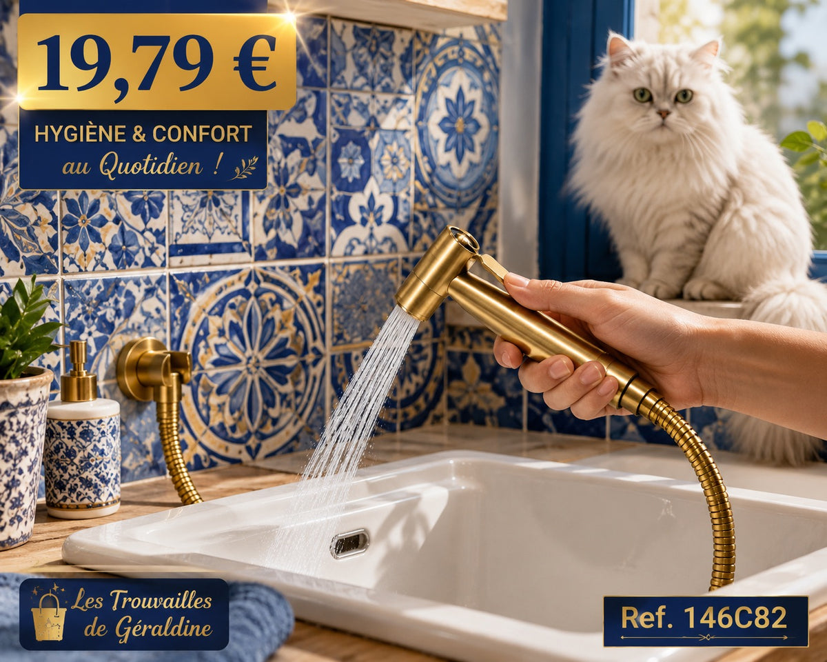 🚿 DOUCHETTE WC HYGIÈNE PREMIUM OR SATINÉ – ACIER INOXYDABLE SUS304