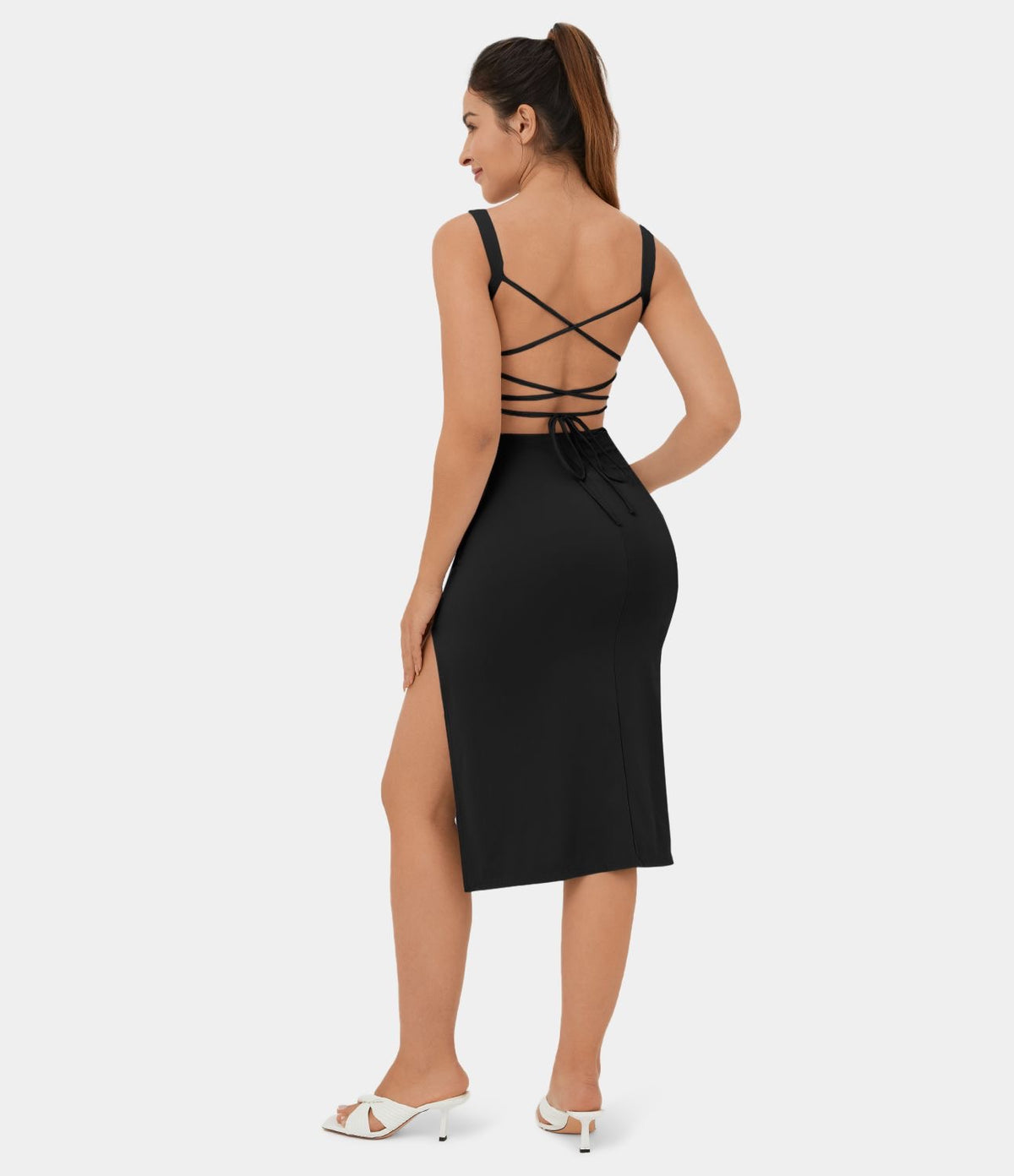 Robe noire lacée dans le dos XL