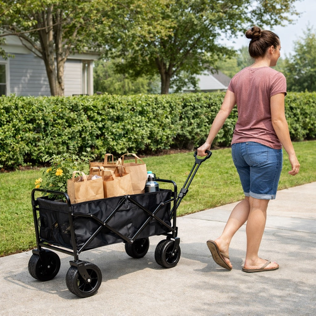 Grand Chariot de Jardin Tout-Terrain Pliable
