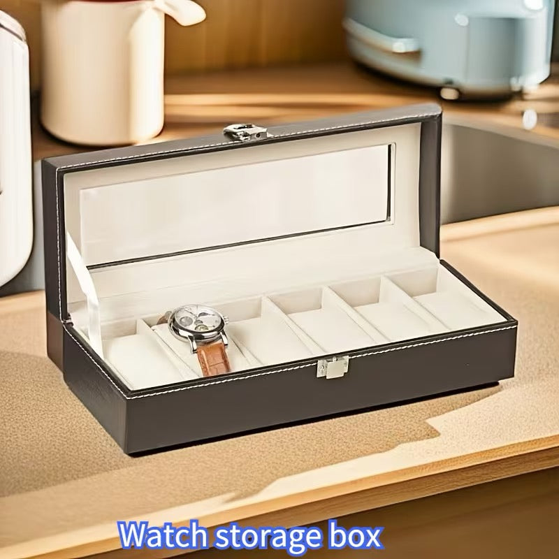 ⌚ COFFRET DE RANGEMENT 6 MONTRES – NOIR ÉLÉGANT