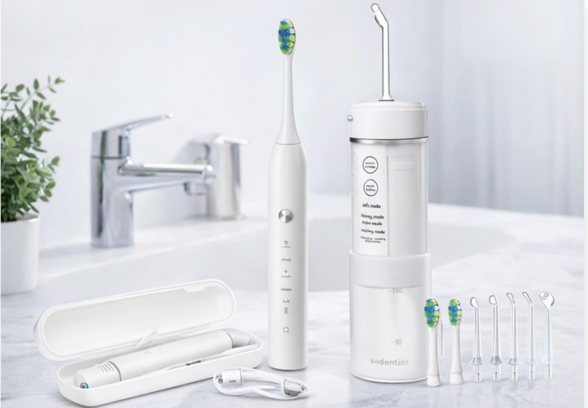 Kit hydropulseur + brosse électrique – nettoyage dentaire pro – neuf