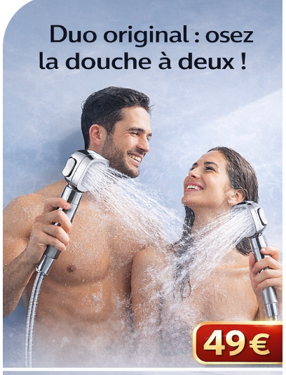 Douche en duo — 2 têtes de douche portables