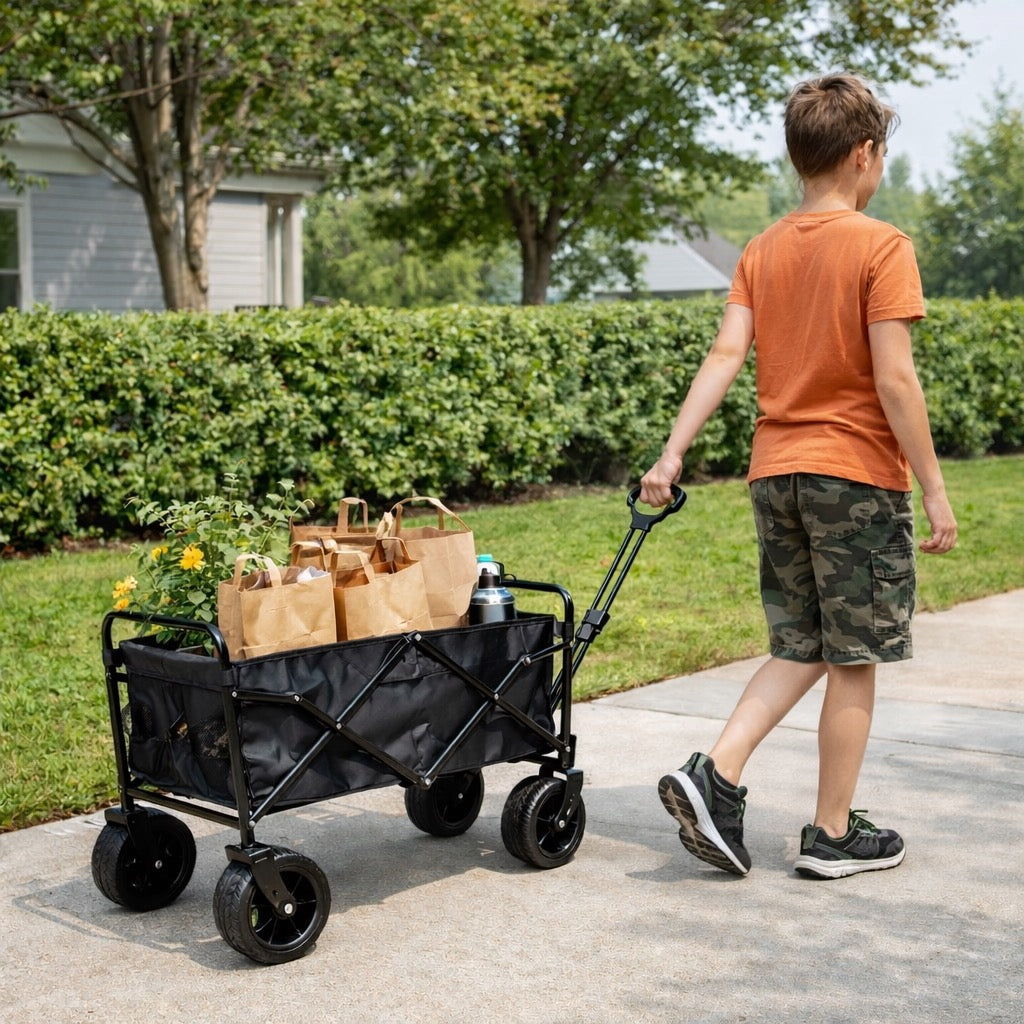 Grand Chariot de Jardin Tout-Terrain Pliable