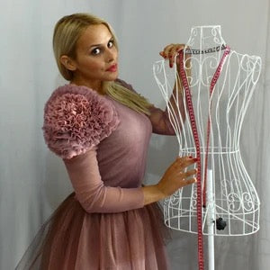 Robe tulle élégante style ballet – Rose poudré