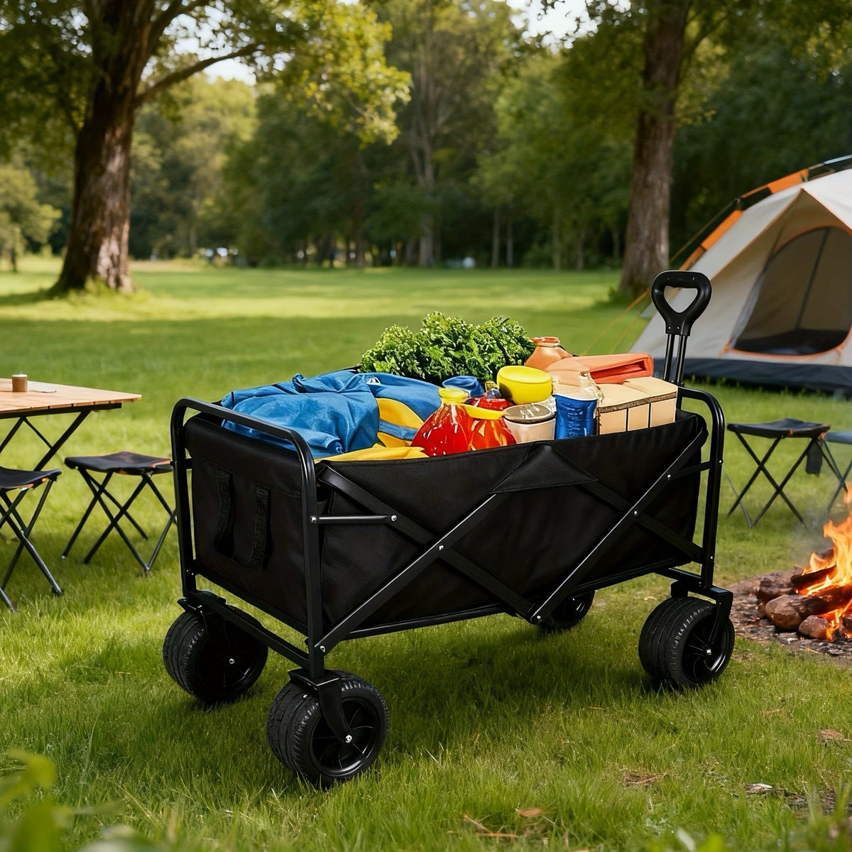 Grand Chariot de Jardin Tout-Terrain Pliable