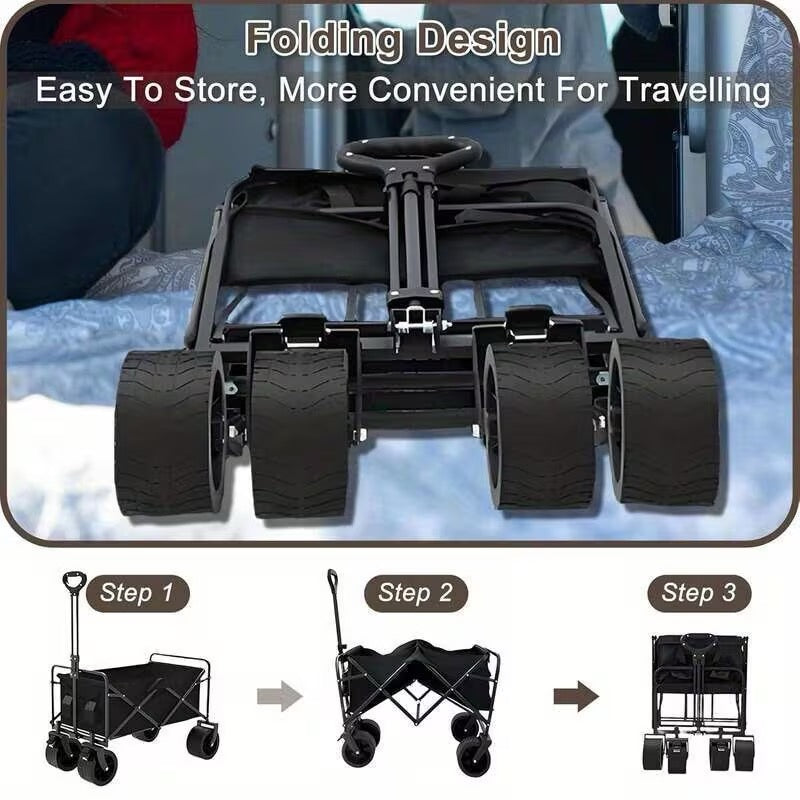 Grand Chariot de Jardin Tout-Terrain Pliable