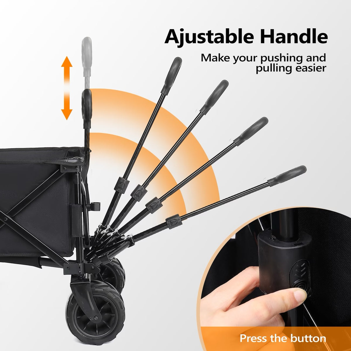 Grand Chariot de Jardin Tout-Terrain Pliable