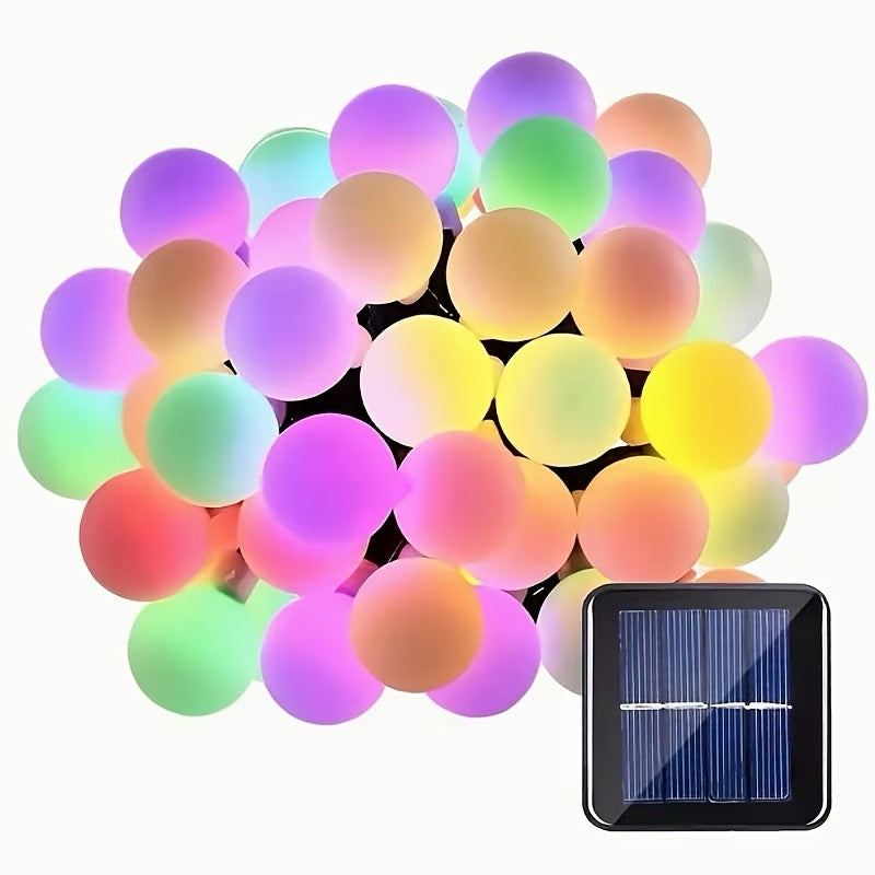 🌈 Guirlande lumineuse solaire à grosses boules LED – 12 mètres – 100 LED multicolores