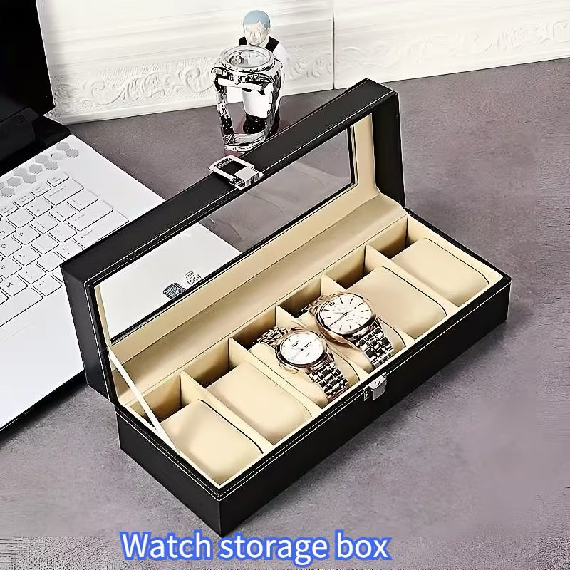 ⌚ COFFRET DE RANGEMENT 6 MONTRES – NOIR ÉLÉGANT