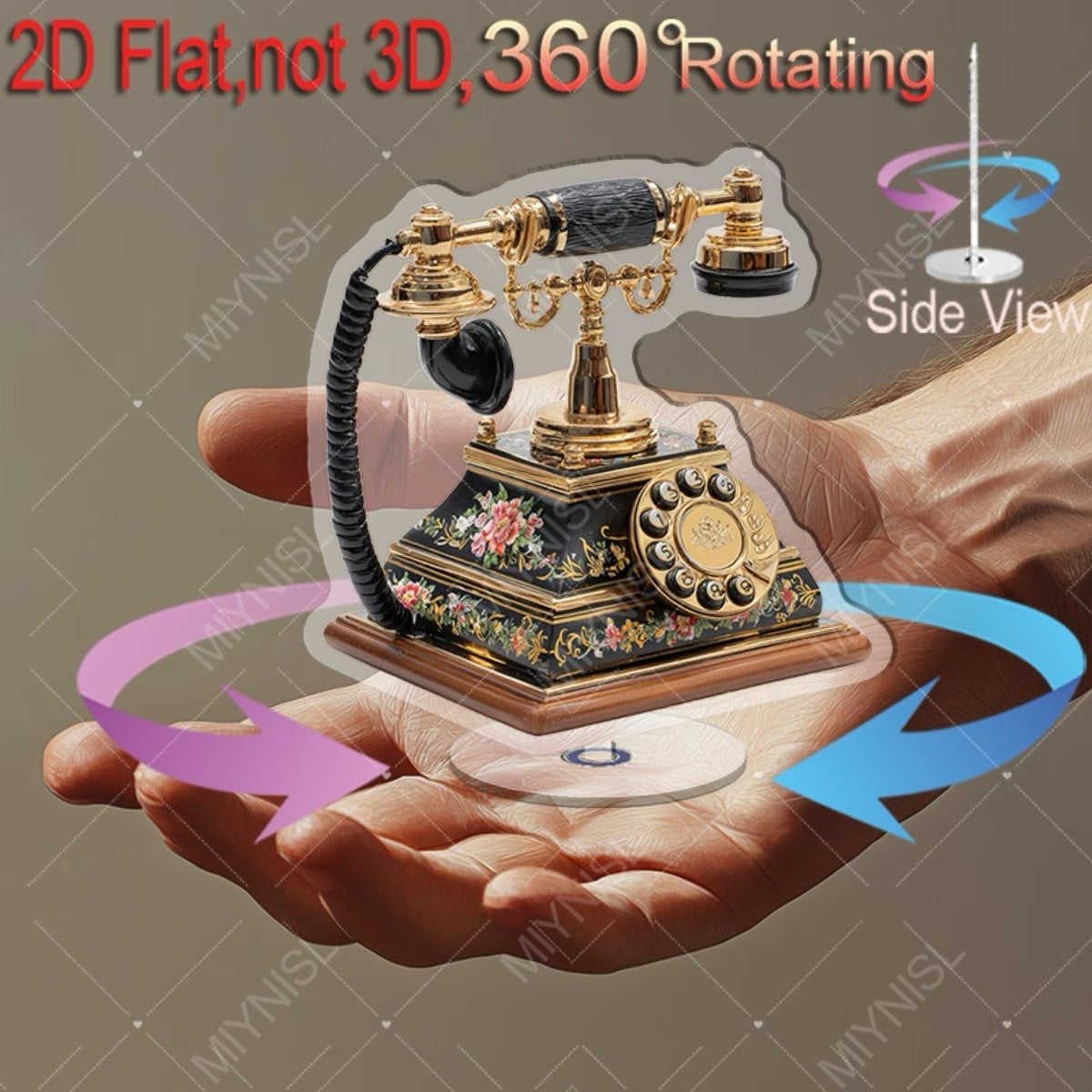 PRÉSENTOIR TÉLÉPHONE VINTAGE ROTATIF 360°