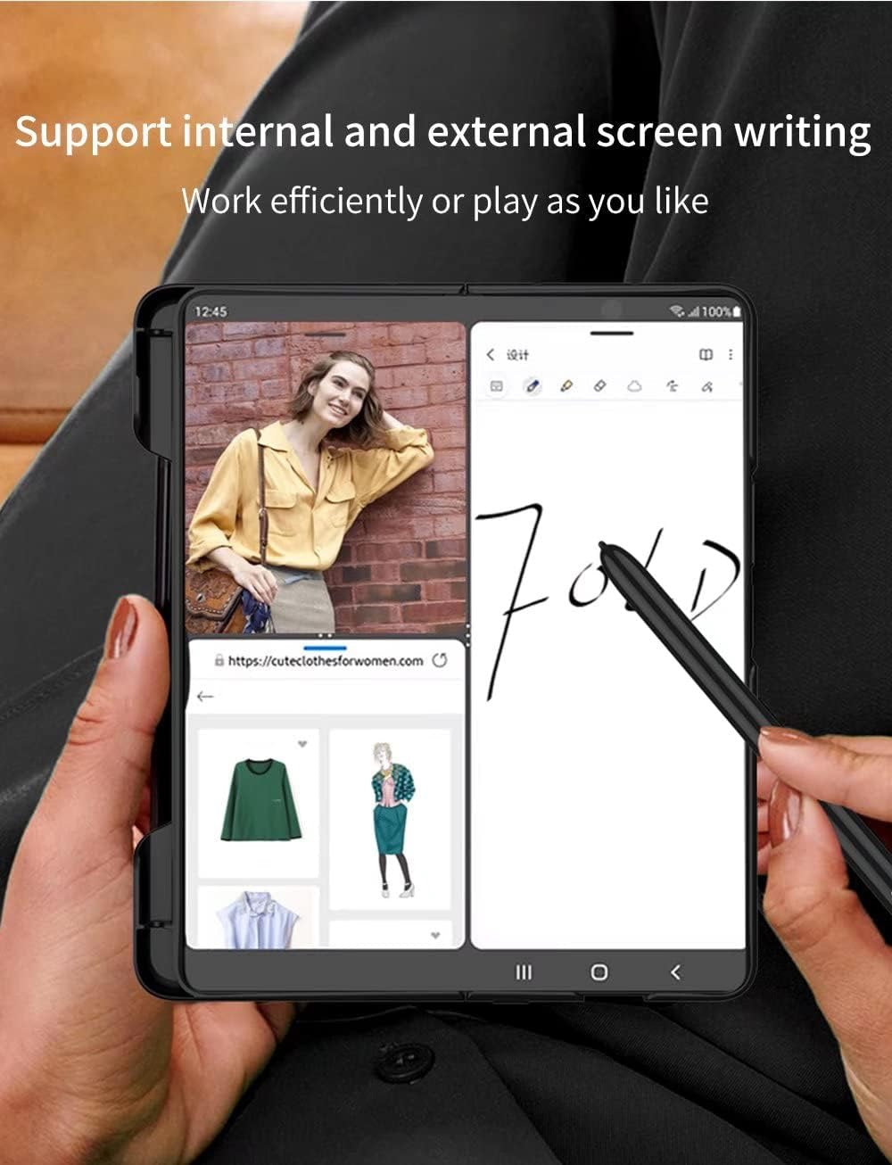 📱 Coque intégrale 360° Samsung Galaxy Z Fold 3 – Verre trempé intégré – Vert nuit