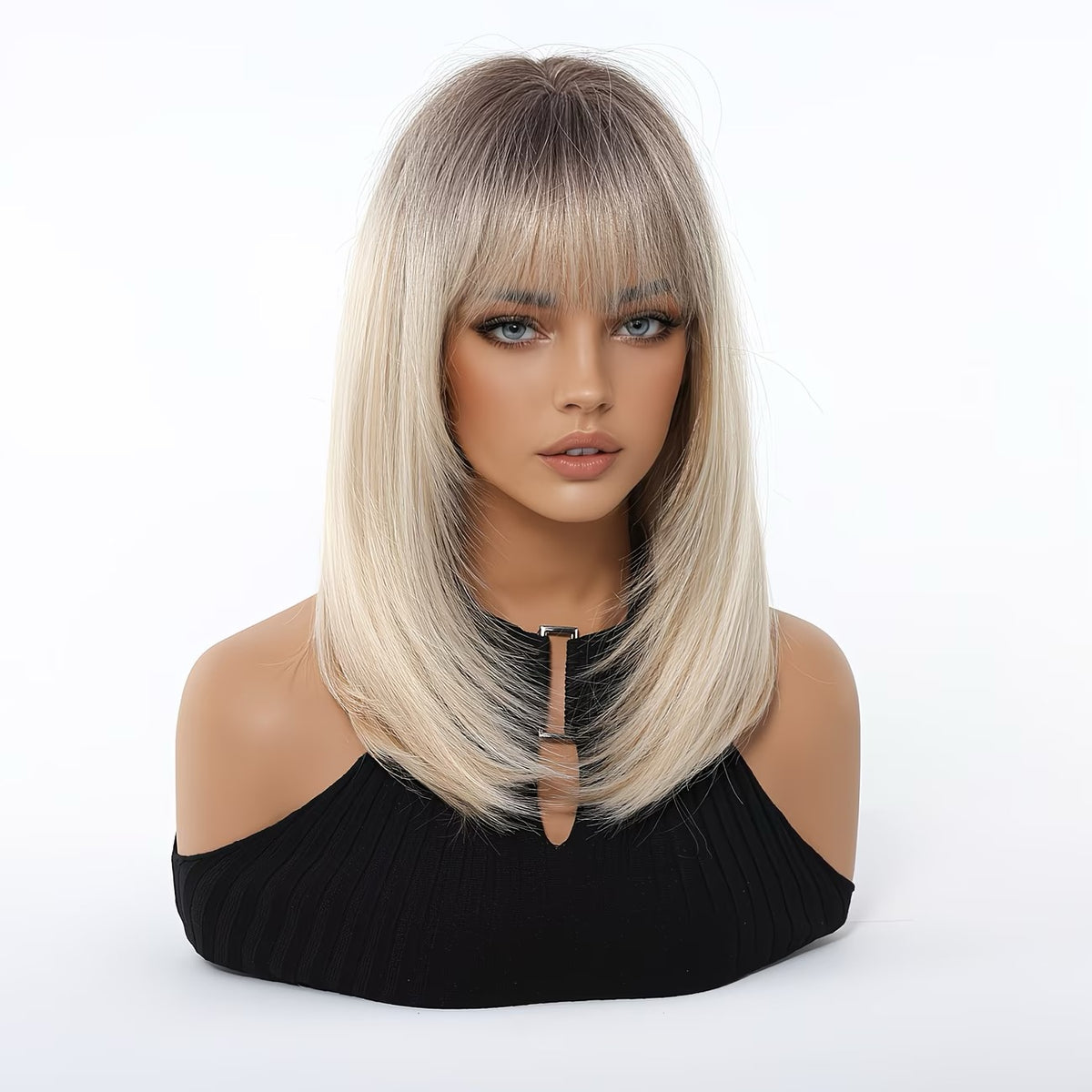 Long two-tone blonde/brown wig