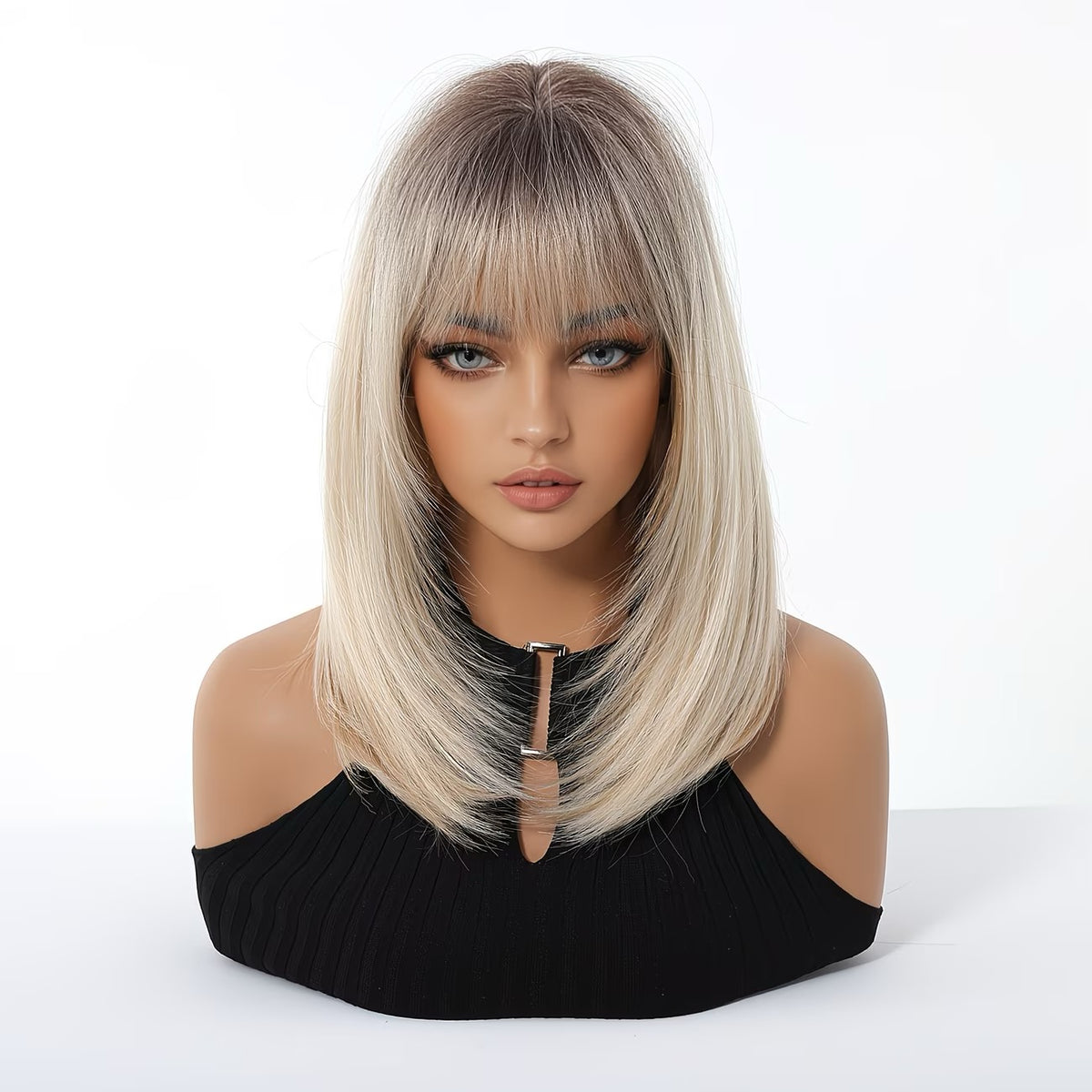 Long two-tone blonde/brown wig
