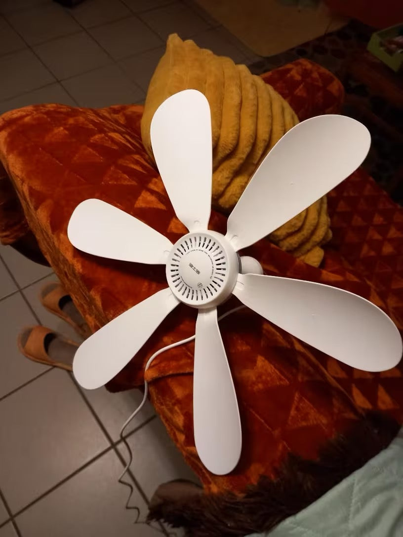 🌬️ Ventilateur USB Suspendu 6 Pales – Ultra Silencieux – Alimentation USB – Camping, Maison, Chambre &amp; Bureau