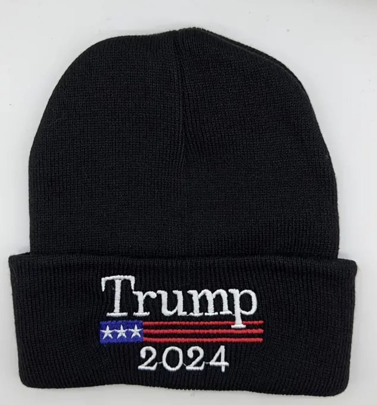 ❄️ BONNET NOIR BRODÉ – TRUMP 2024 – MAILLE CHAUDE