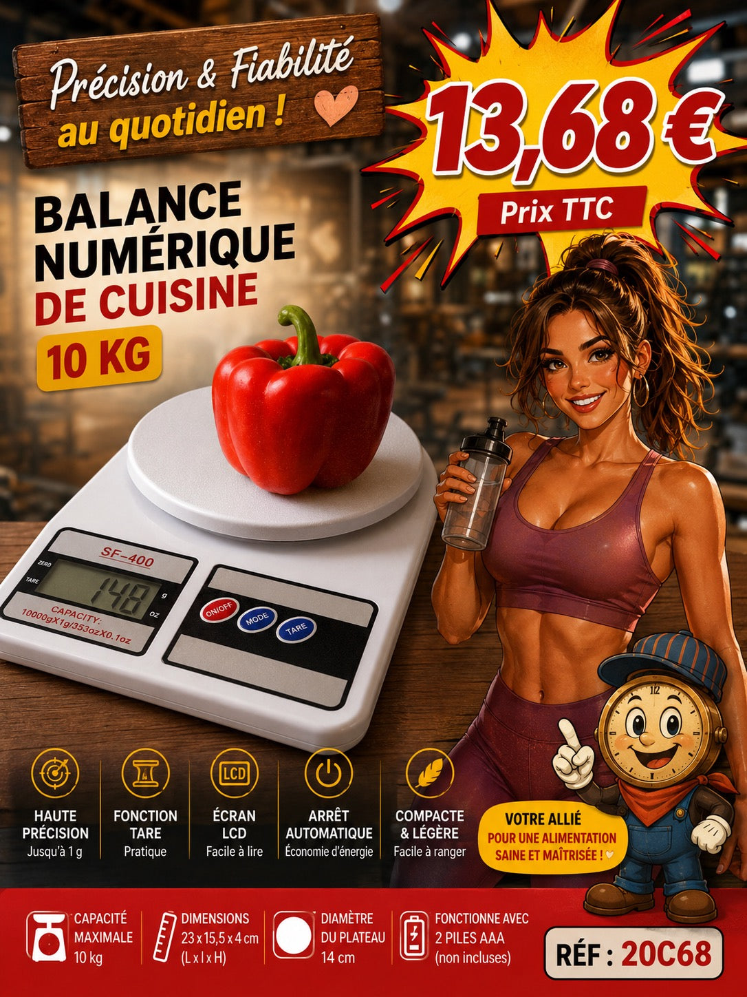 ✨ BALANCE DE CUISINE NUMÉRIQUE 10 KG ✨