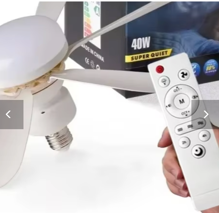 Ventilateur de Plafond LED avec Télécommande — Silencieux, 6 Pales, 3 Vitesses