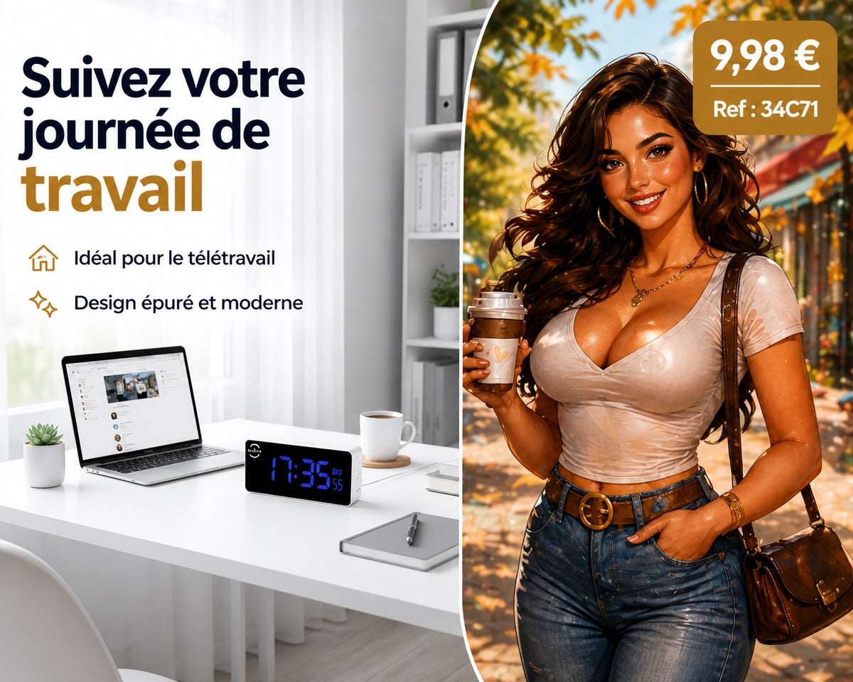 RÉVEIL LED NUMÉRIQUE DESIGN – AFFICHAGE MIROIR