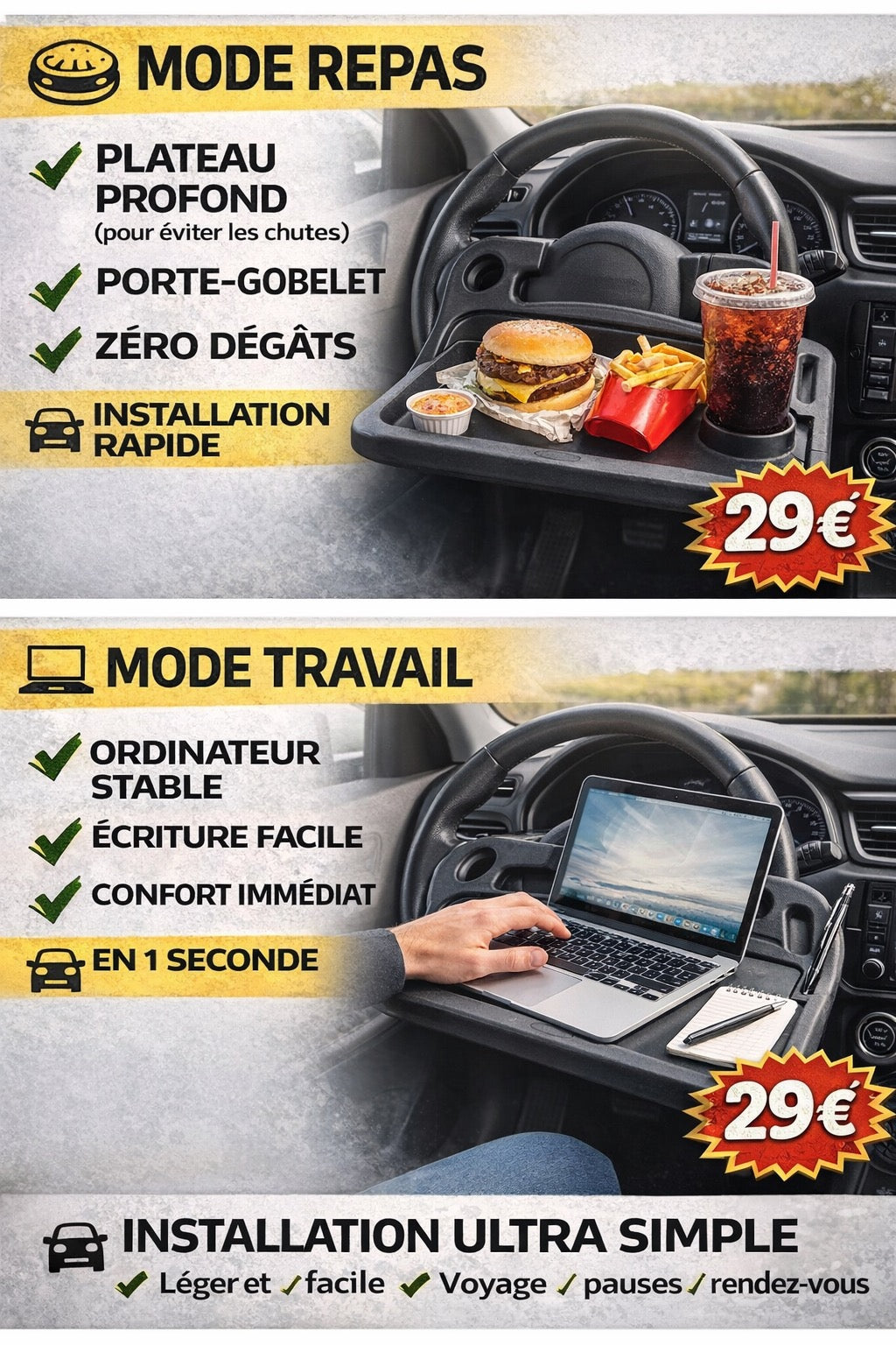 Tablette voiture