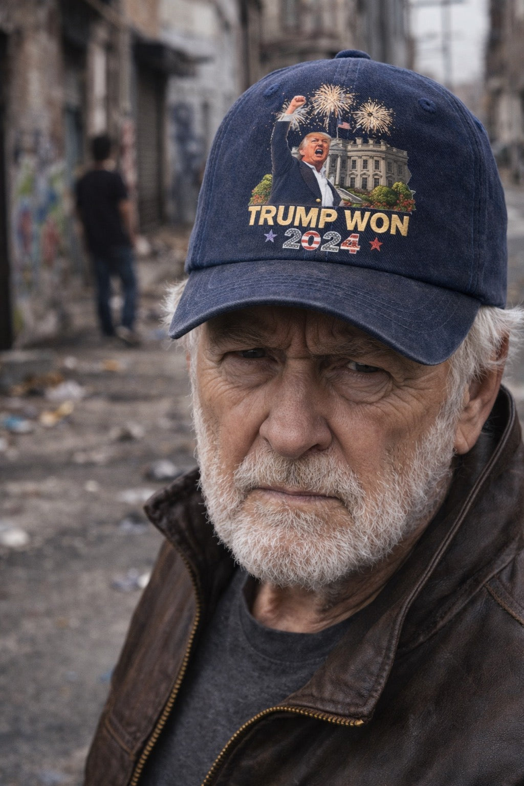 CASQUETTE GRISE « TRUMP WON 2024 » – STYLE VINTAGE AMÉRICAIN