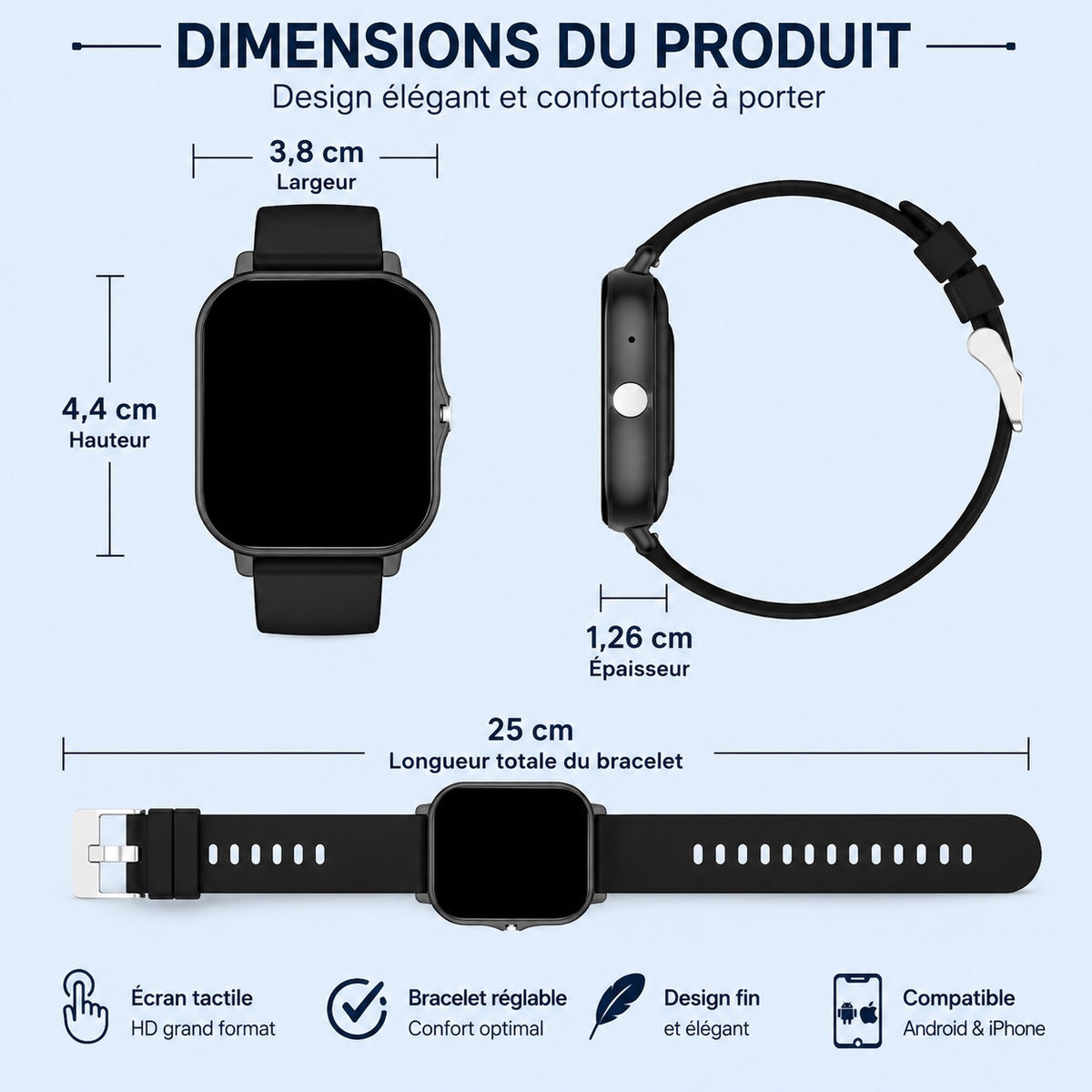 MONTRE CONNECTÉE ERUN – ÉLÉGANCE & TECHNOLOGIE