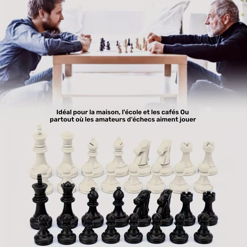 Jeu d'Échecs Premium PU – Tapis Enroulable 42x42 cm, Pièces & Sac Bandoulière