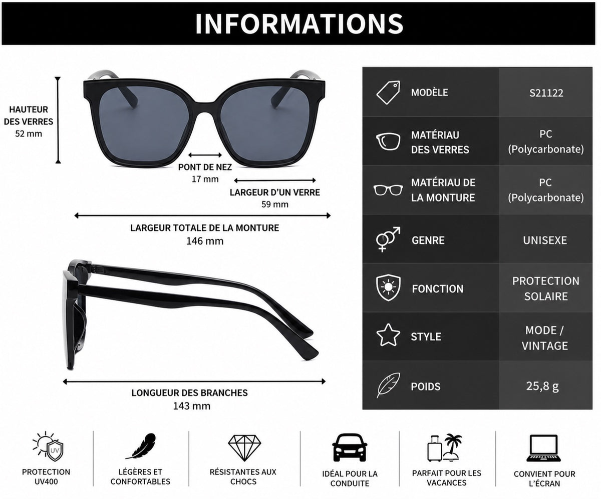🕶️ LUNETTES DE SOLEIL VINTAGE CARRÉES SHEIN – STYLE & PROTECTION AU QUOTIDIEN !