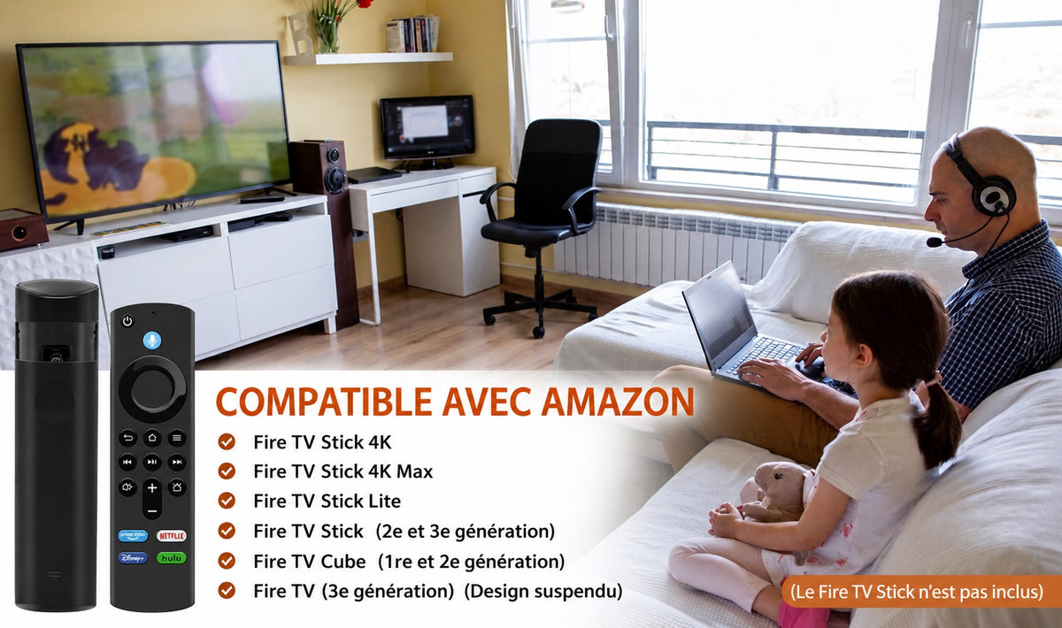 TÉLÉCOMMANDE VOCALE FIRE TV – RAPIDE &amp; COMPATIBLE