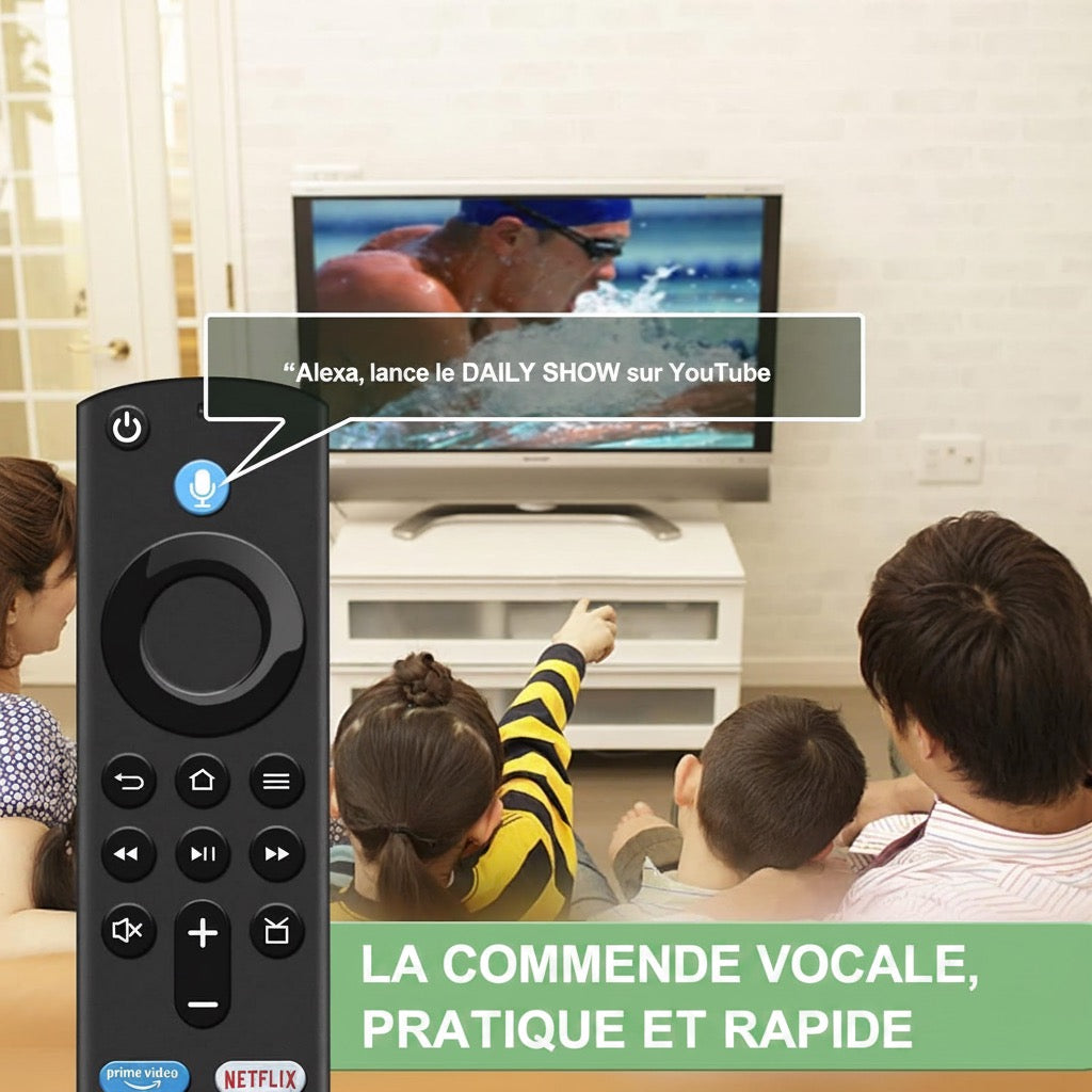 TÉLÉCOMMANDE VOCALE FIRE TV – RAPIDE &amp; COMPATIBLE