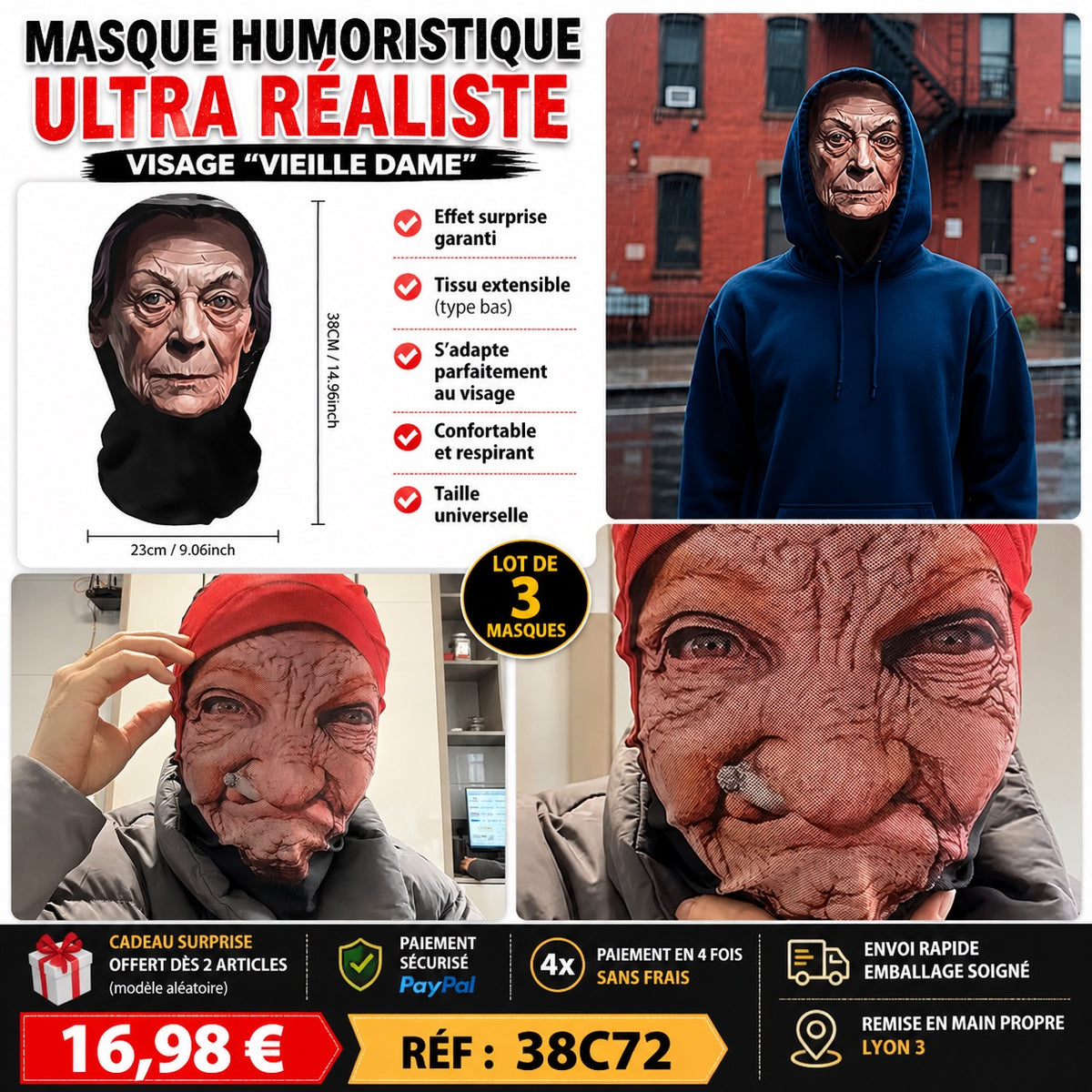 LOT de 3 masques