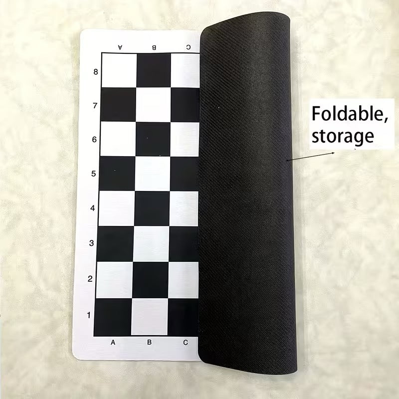 Jeu d'Échecs Compact 24cm – Échiquier en Caoutchouc Enroulable & Pièces