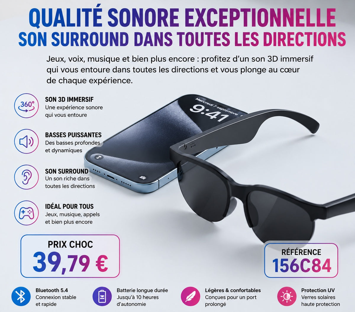 😎 LUNETTES INTELLIGENTES BLUETOOTH IA 2026