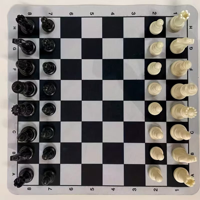 Jeu d'Échecs Compact 24cm – Échiquier en Caoutchouc Enroulable & Pièces