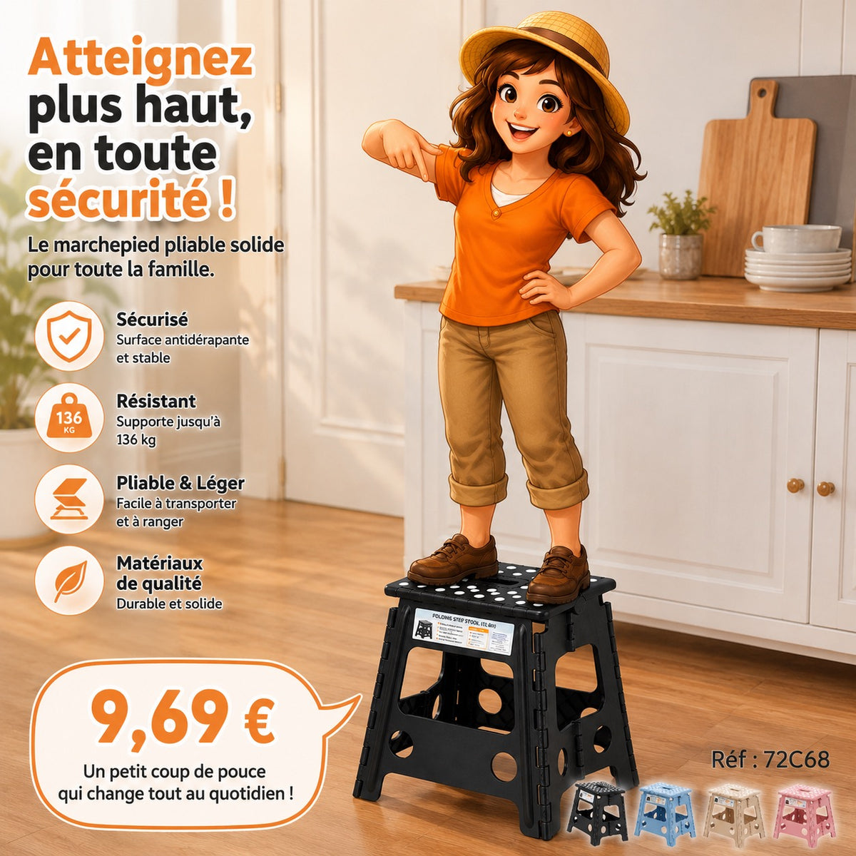 ✨ MARCHEPIED PLIABLE ULTRA PRATIQUE – ROBUSTE & COMPACT ✨