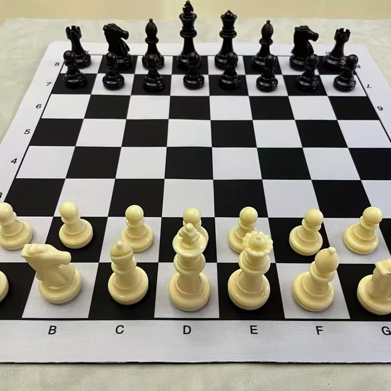 Jeu d'Échecs Compact 24cm – Échiquier en Caoutchouc Enroulable & Pièces