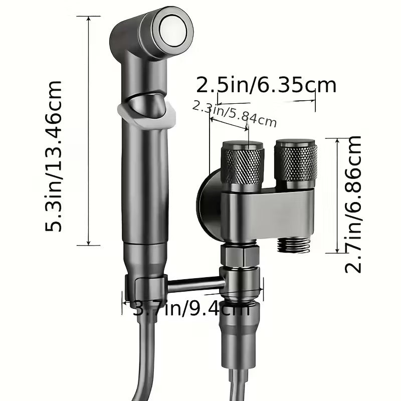 🚿 DOUCHETTE WC MULTIFONCTION 2 EN 1 NOIRE – ROBINET DOUBLE SORTIE –